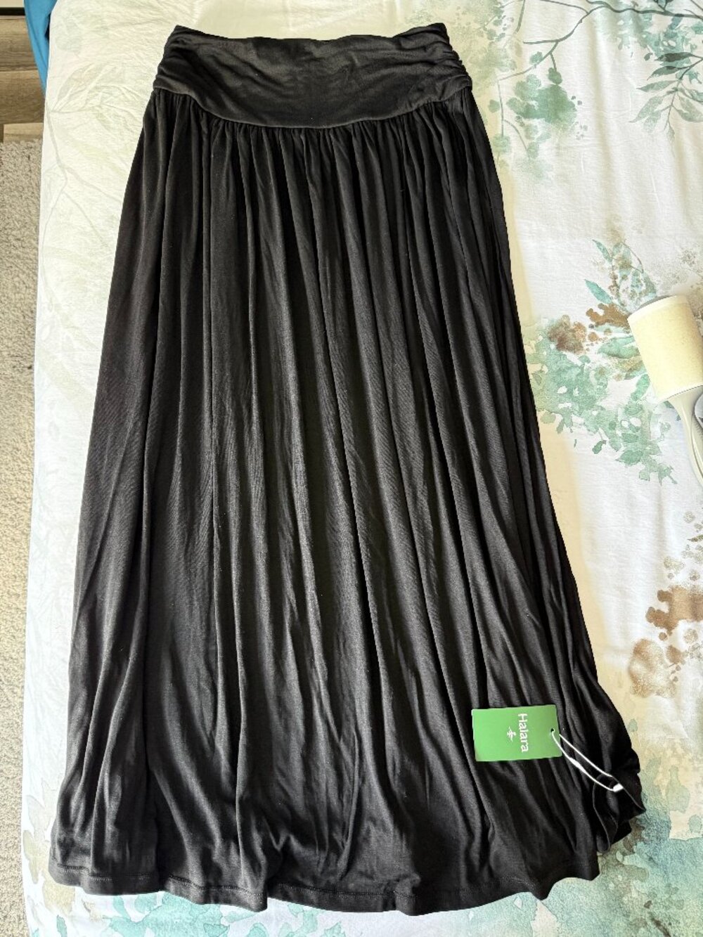 Halara Black Flowy Maxi Skirt Size Medium NWT